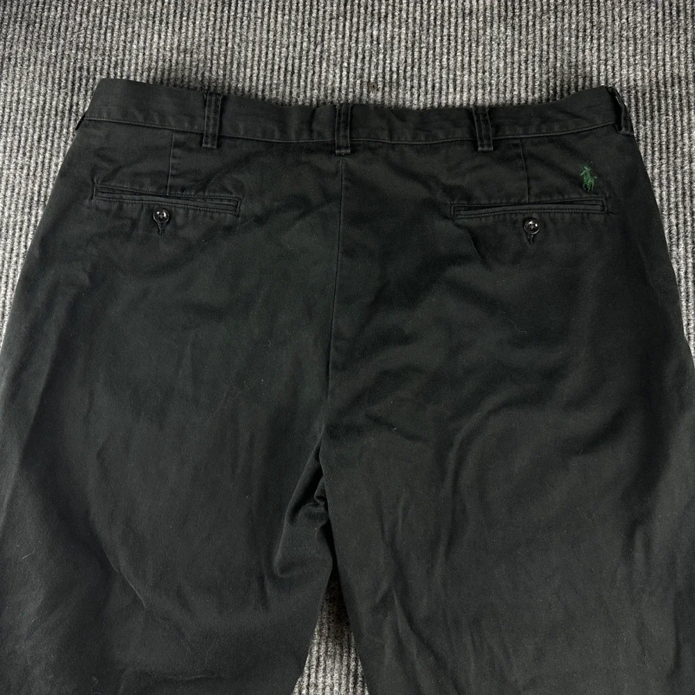 Polo Ralph Lauren Preston Pant Mens 40x30 Black Cotton Chino Straight Trousers